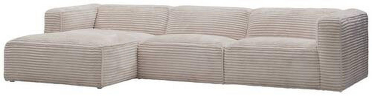 ECKSOFA in Cord Creme  - Creme/Schwarz, Design, Kunststoff/Textil (163/332cm) - Livetastic