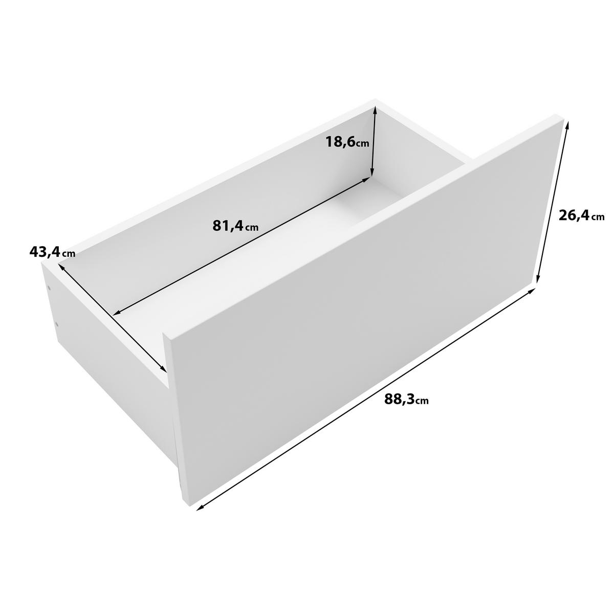 KLEIDERSCHRANK Weiss  - Weiss/Schwarz, Konventionell, Holzwerkstoff/Metall (90,2/192,9/51cm) - MID.YOU
