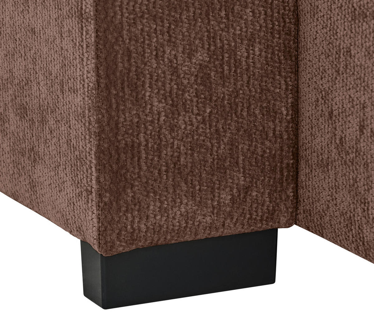 WOHNLANDSCHAFT Dunkelbraun Chenille  - Dunkelbraun/Schwarz, KONVENTIONELL, Kunststoff/Textil (140/328/140cm) - Ti'me