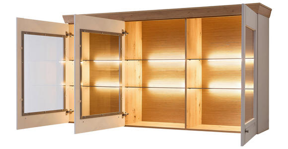 BUFFETAUFSATZ Kaschmir, Eiche Artisan  200/108/43 cm  - Kaschmir/Eiche Artisan, ROMANTIK / LANDHAUS, Glas/Holzwerkstoff (200/108/43cm) - Landscape