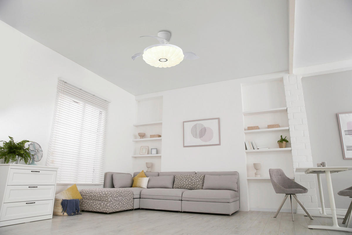DECKENVENTILATOR - Klar/Weiß, Design, Kunststoff/Metall (106/3.5cm)