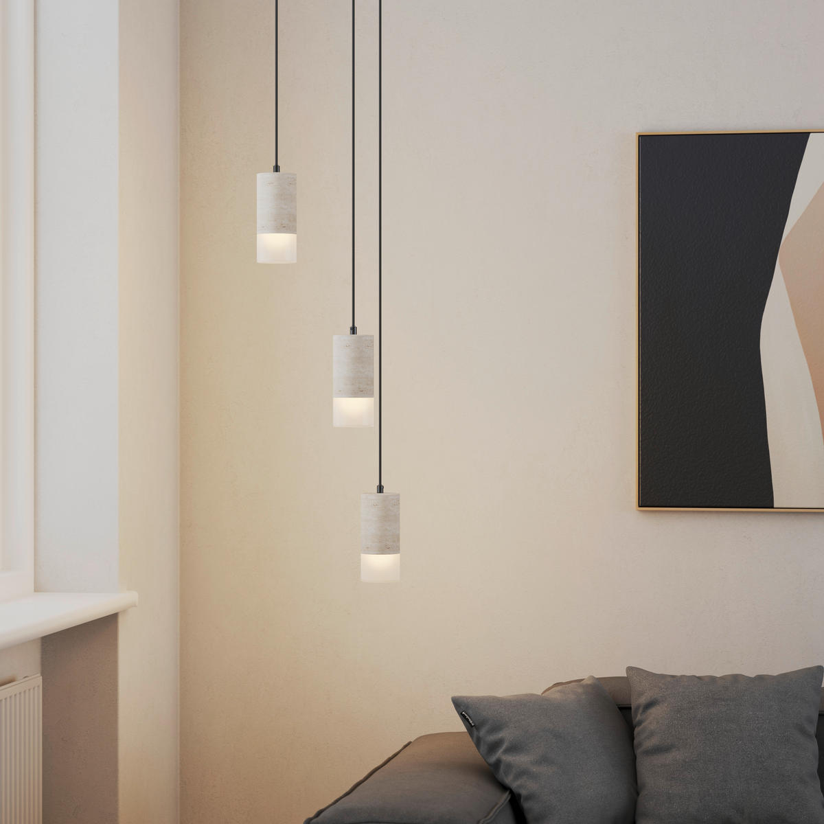 LED-HÄNGELEUCHTE 33/150 cm  - Pinienfarben, Design, Kunststoff/Stein (33/150cm) - Dieter Knoll