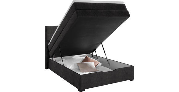BOXSPRINGBETT 140/200 cm in Anthrazit - Wengefarben/Anthrazit, KONVENTIONELL, Textil (140/200cm) - Carryhome