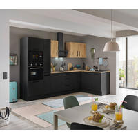 ECKKÜCHE 300/165 cm  in Schwarz, Eiche Artisan  - Schwarz/Eiche Artisan, Basics, Holzwerkstoff/Metall (300/165cm) - MID.YOU