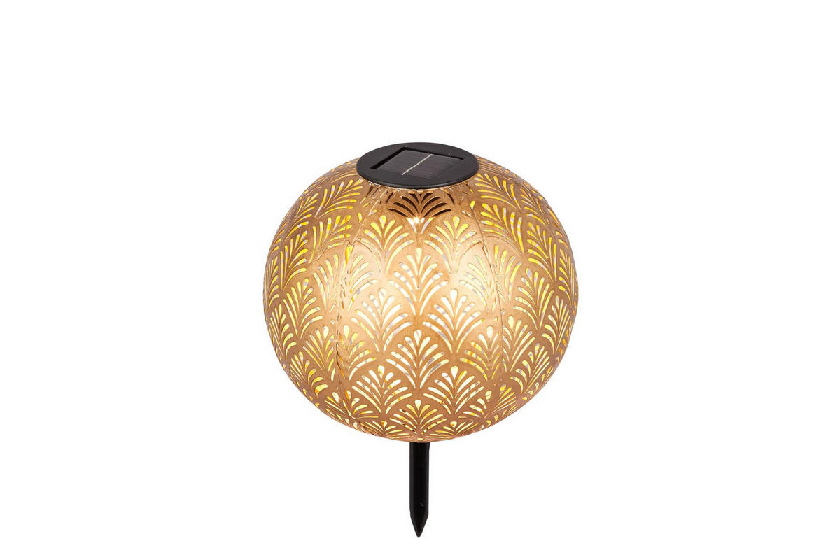 SOLARLEUCHTE 18 cm  - Goldfarben, Design, Kunststoff/Metall (18cm) - Ambia Garden