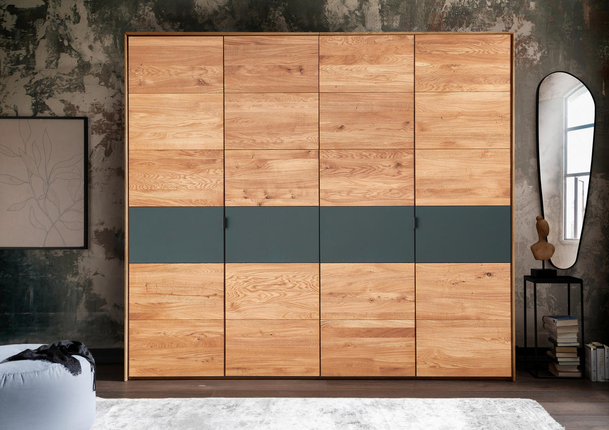 DREHTÜRENSCHRANK Anthrazit, Wildeiche  - Wildeiche/Anthrazit, Natur, Holz/Holzwerkstoff (245/218/60cm) - Valnatura