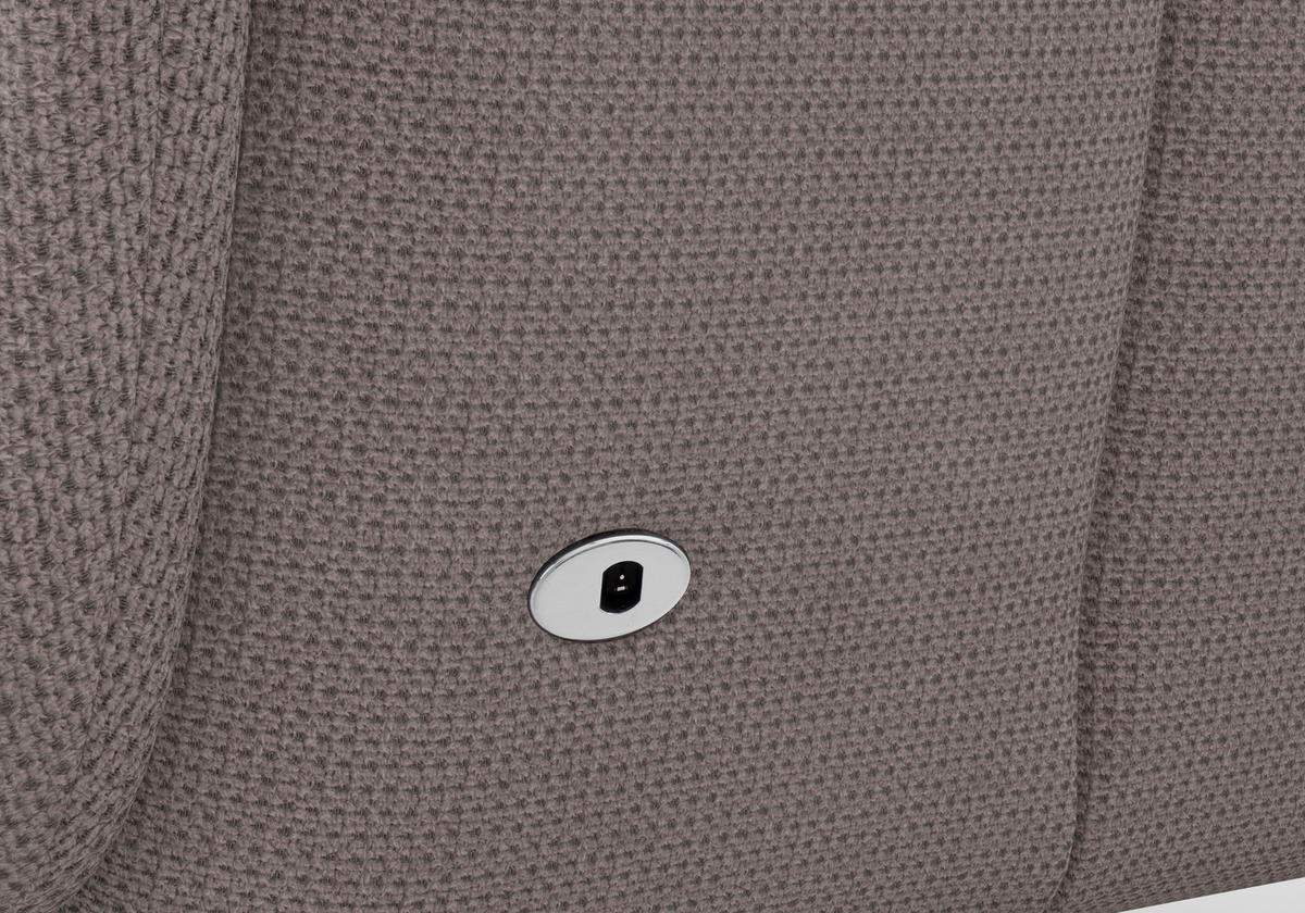 RELAXSESSEL GLENDALE E Flachgewebe Kopfteilverstellung, Rücken echt    - Taupe/Eichefarben, KONVENTIONELL, Holzwerkstoff/Textil (75/112/82cm) - Sit & More