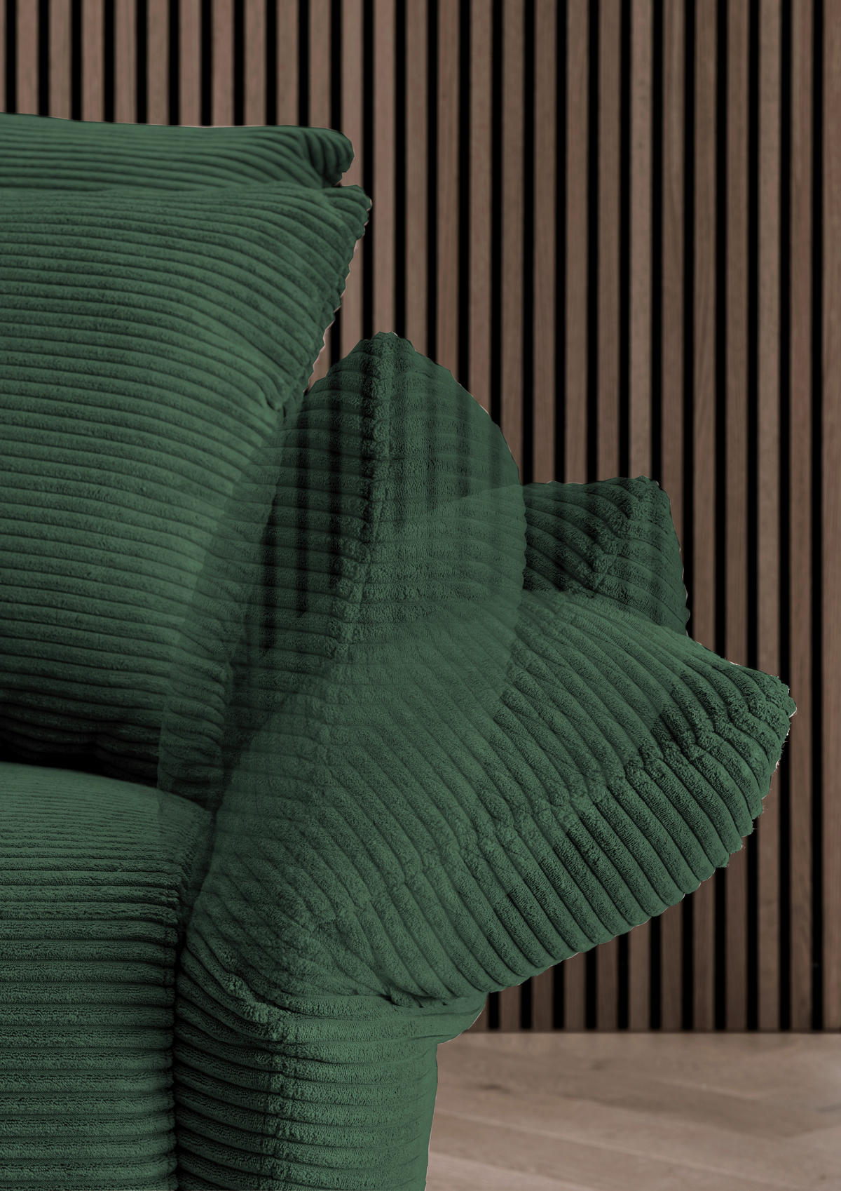 ECKSOFA in Cord Dunkelgrün  178/264-302 cm  - Dunkelgrün/Schwarz, Design, Textil/Metall (178/264-302cm) - Livetastic