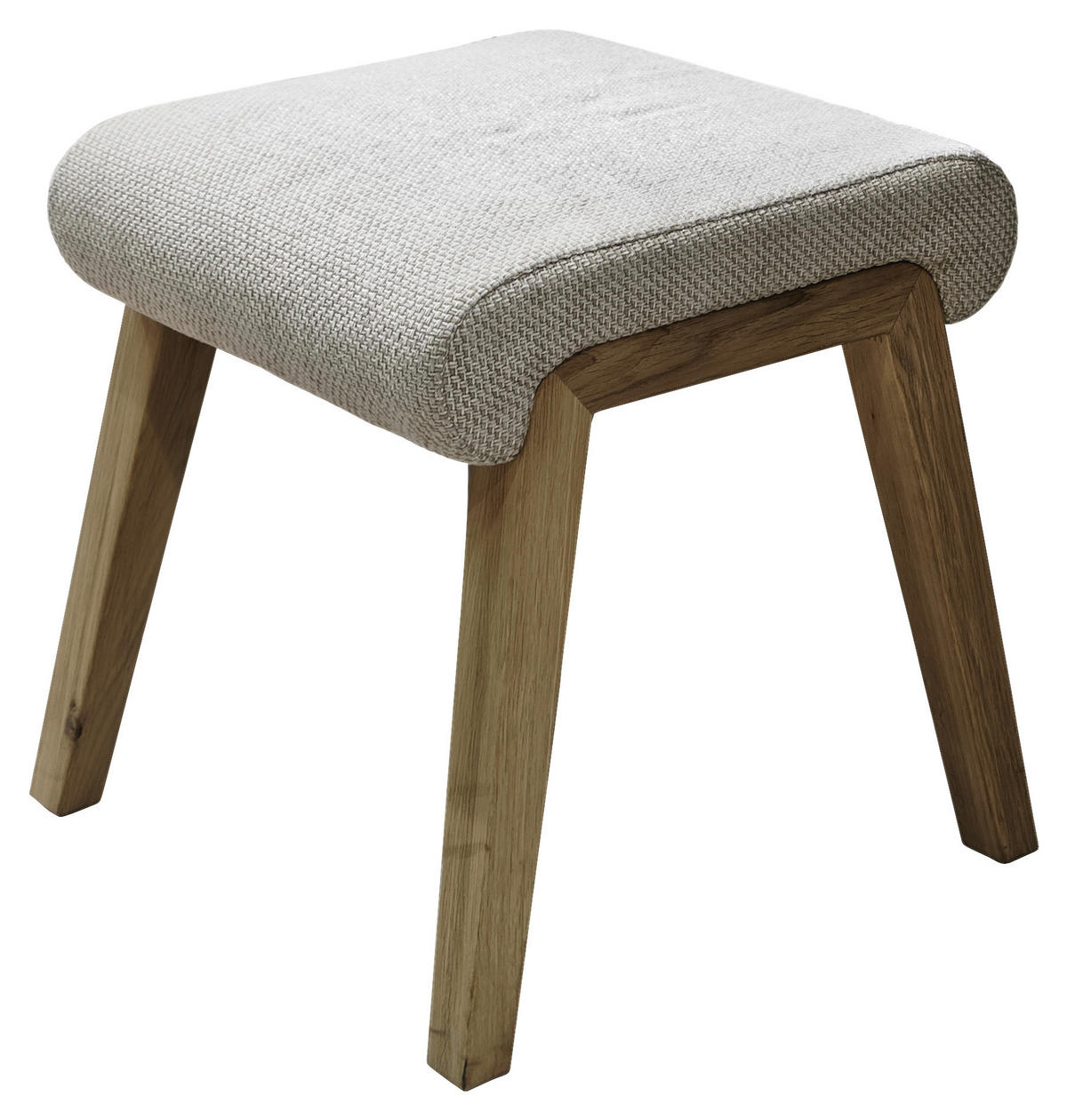 HOCKERTextil Creme, Eichefarben  - Eichefarben/Creme, Natur, Holz/Textil (53,8/45/45cm) - Voglauer