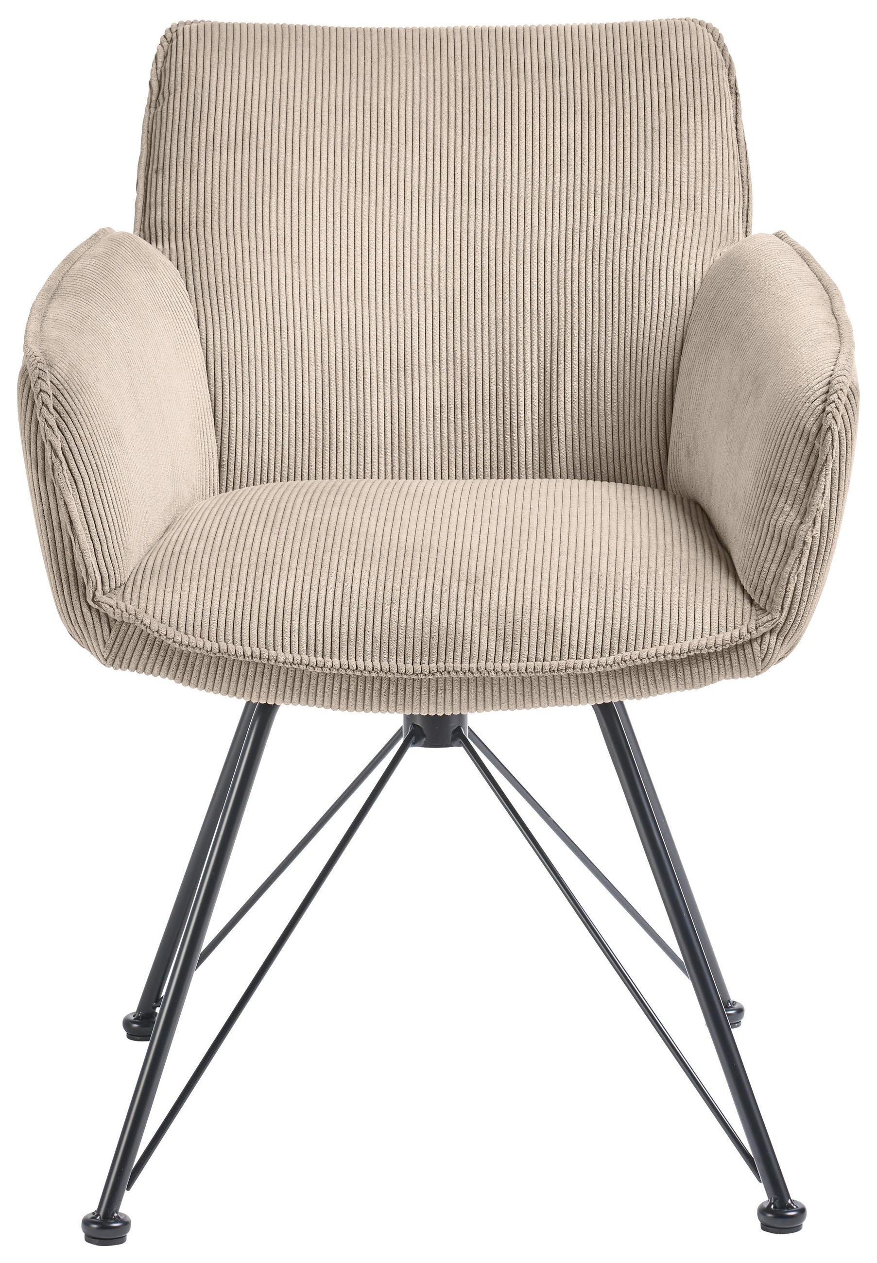 ARMLEHNSTUHL  in Cord  - Ecru/Schwarz, Design, Textil/Metall (60/84/65cm) - SetOne by Musterring
