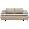BOXSPRINGSOFA  mit Stoffauswahl, Schlafen auf Sitzhöhe Webstoff Beige  - Eichefarben/Beige, Design, Holz/Textil (202/78-93/100cm) - Carryhome