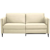 3-SITZER-SOFA in Leder Ecru  - Ecru/Schwarz, Design, Leder/Metall (190/84/99cm) - Dieter Knoll