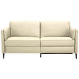 3-SITZER-SOFA in Leder Ecru  - Ecru/Schwarz, Design, Leder/Metall (190/84/99cm) - Dieter Knoll