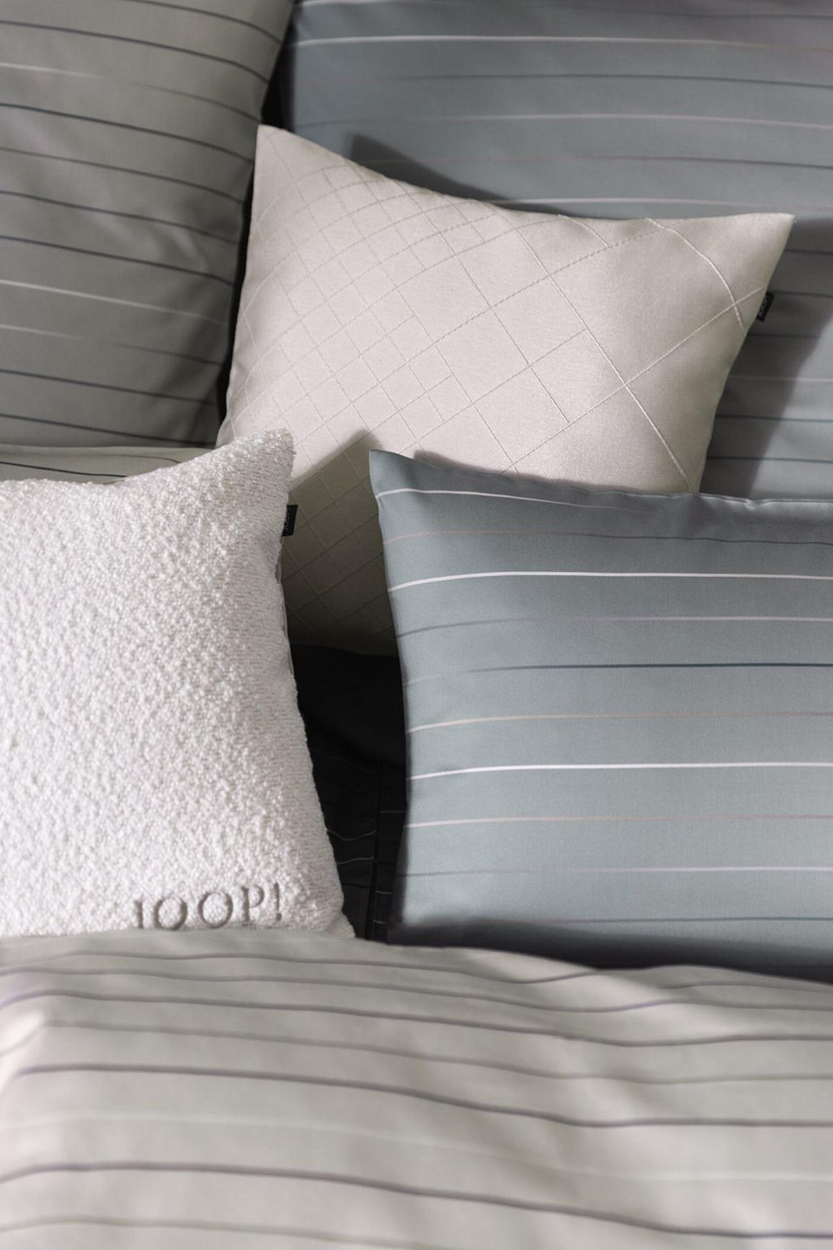POVLEČENÍ, makosatén, antracitová, šedá, 155/220 cm  - šedá/antracitová, Basics, textil/přírodní materiály (155/220cm) - Joop!