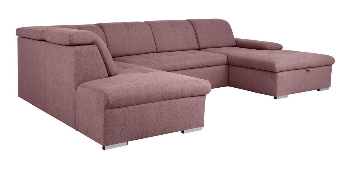 WOHNLANDSCHAFT Beere  - Beere/Grau, Design, Textil/Metall (215/328/173cm) - MID.YOU