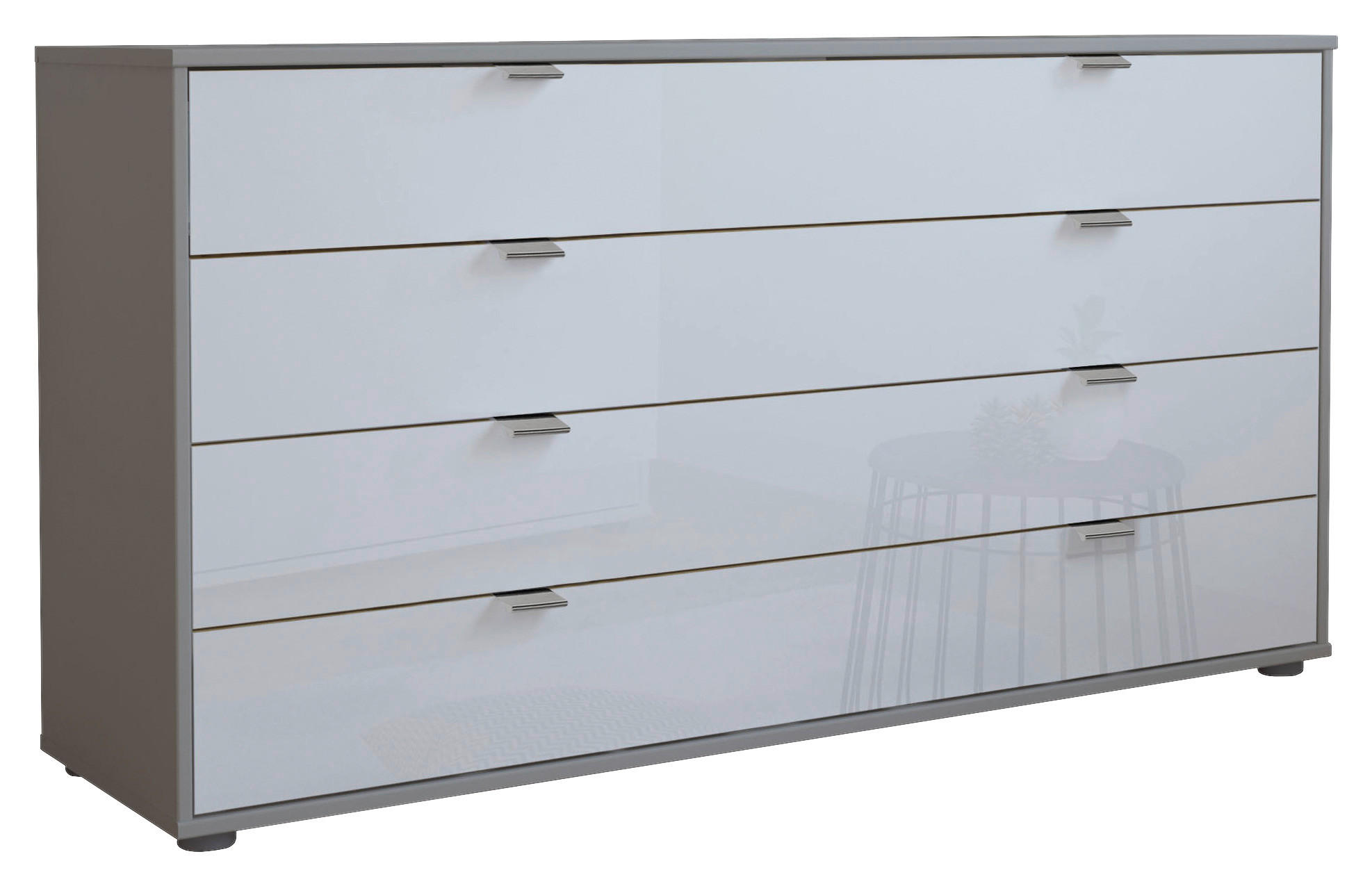 TÁLALÓSZEKRÉNY 141/70/43 cm  - krómszínű/fekete, Konventionell, faalapú anyag/üveg (141/70/43cm) - Dieter Knoll