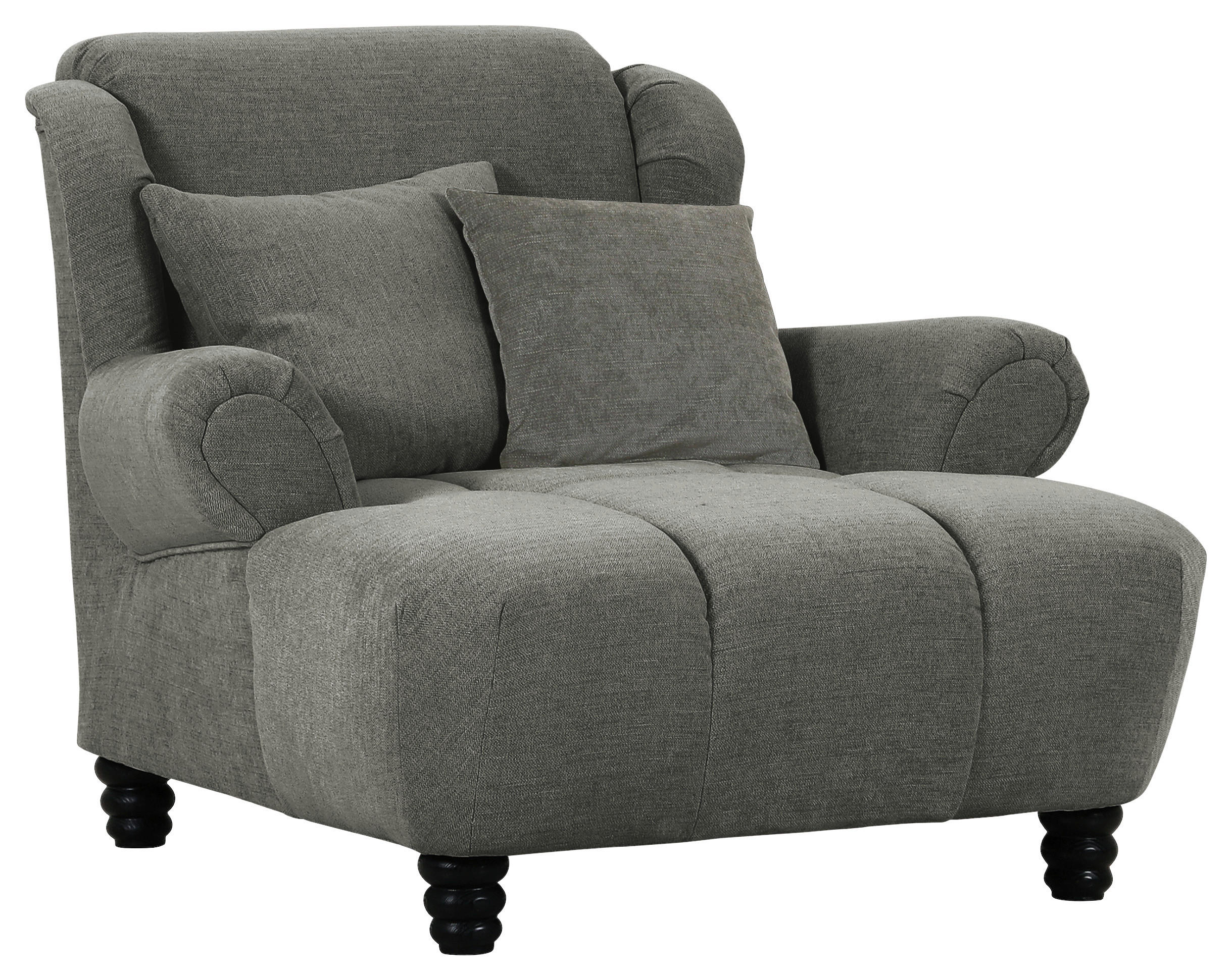 XXL-SESSEL Flachgewebe Grau, Olivgrün  - Schwarz/Olivgrün, Konventionell, Holz/Textil (125/100/140cm) - Carryhome