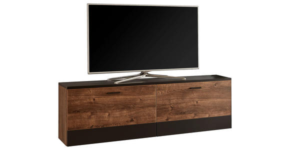 WOHNWAND  in Eichefarben, Dunkelgrau  259/204/37 cm  - Eichefarben/Dunkelgrau, KONVENTIONELL, Holzwerkstoff/Metall (259/204/37cm) - Cantus