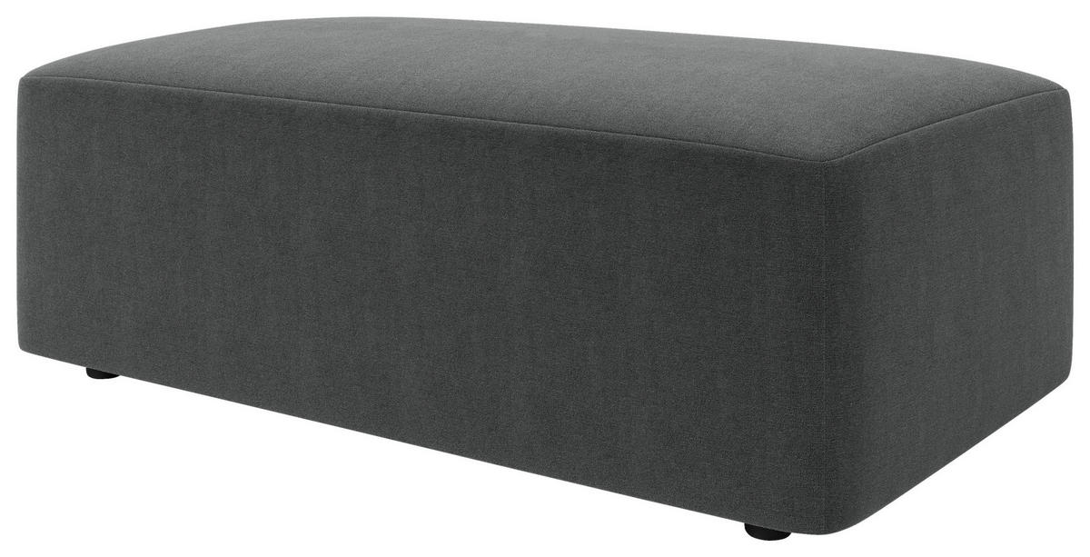 HOCKER in Textil Anthrazit  - Anthrazit/Schwarz, Modern, Kunststoff/Textil (112/44/66cm) - Trendmanufaktur