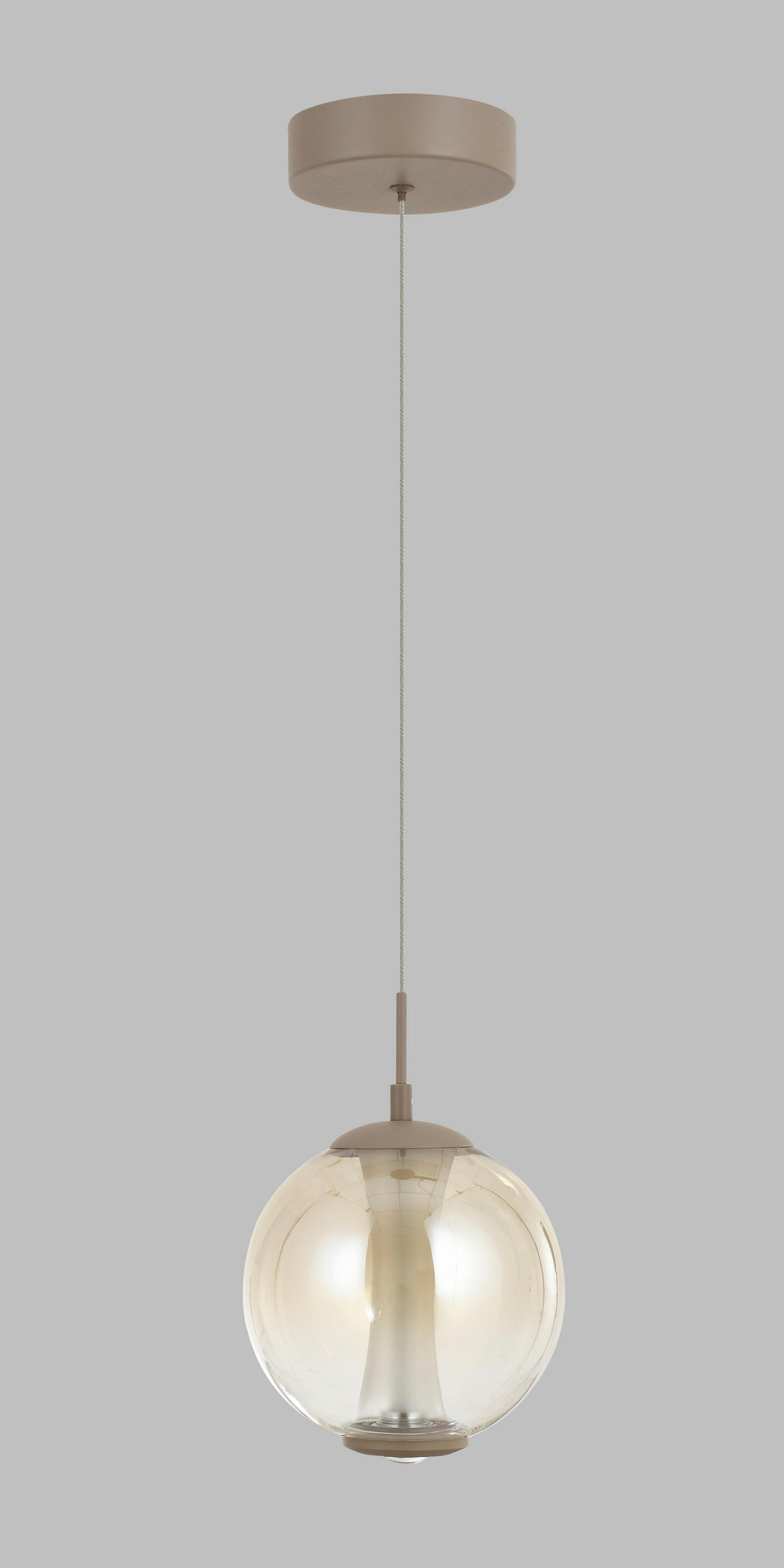 ZÁVĚSNÉ LED SVÍTIDLO, 18/150/18 cm  - pískové barvy, Design, kov/sklo (18/150/18cm)