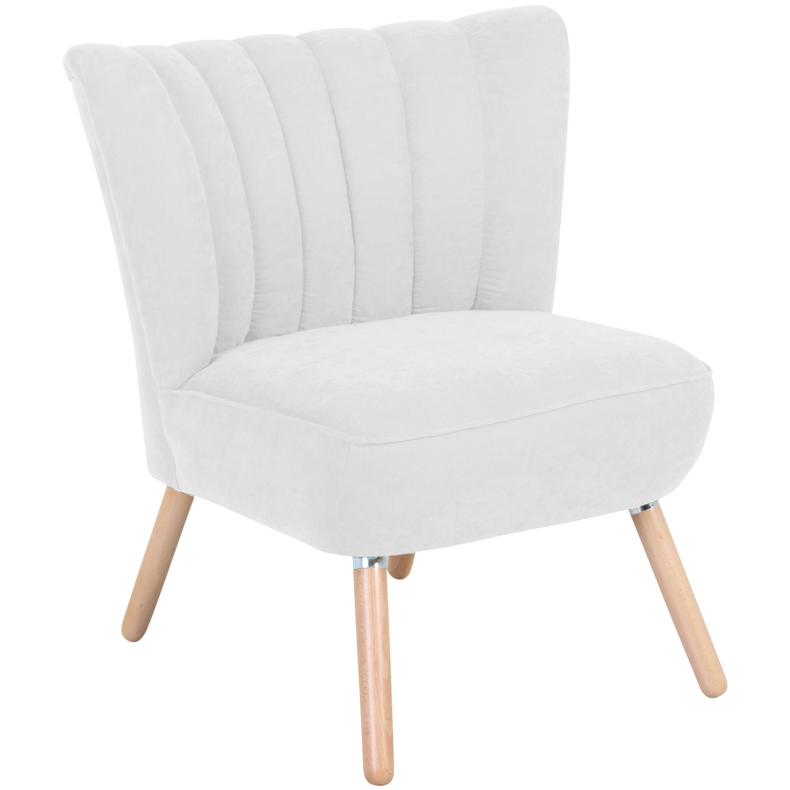 SESSEL in Velours Creme  - Buchefarben/Creme, Design, Holz/Textil (70/80/66cm) - Max Winzer