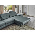 ECKSOFA  in Echtleder Blaugrau  334/176 cm  - Blaugrau/Schwarz, Design, Leder/Metall (334/176cm) - Dieter Knoll