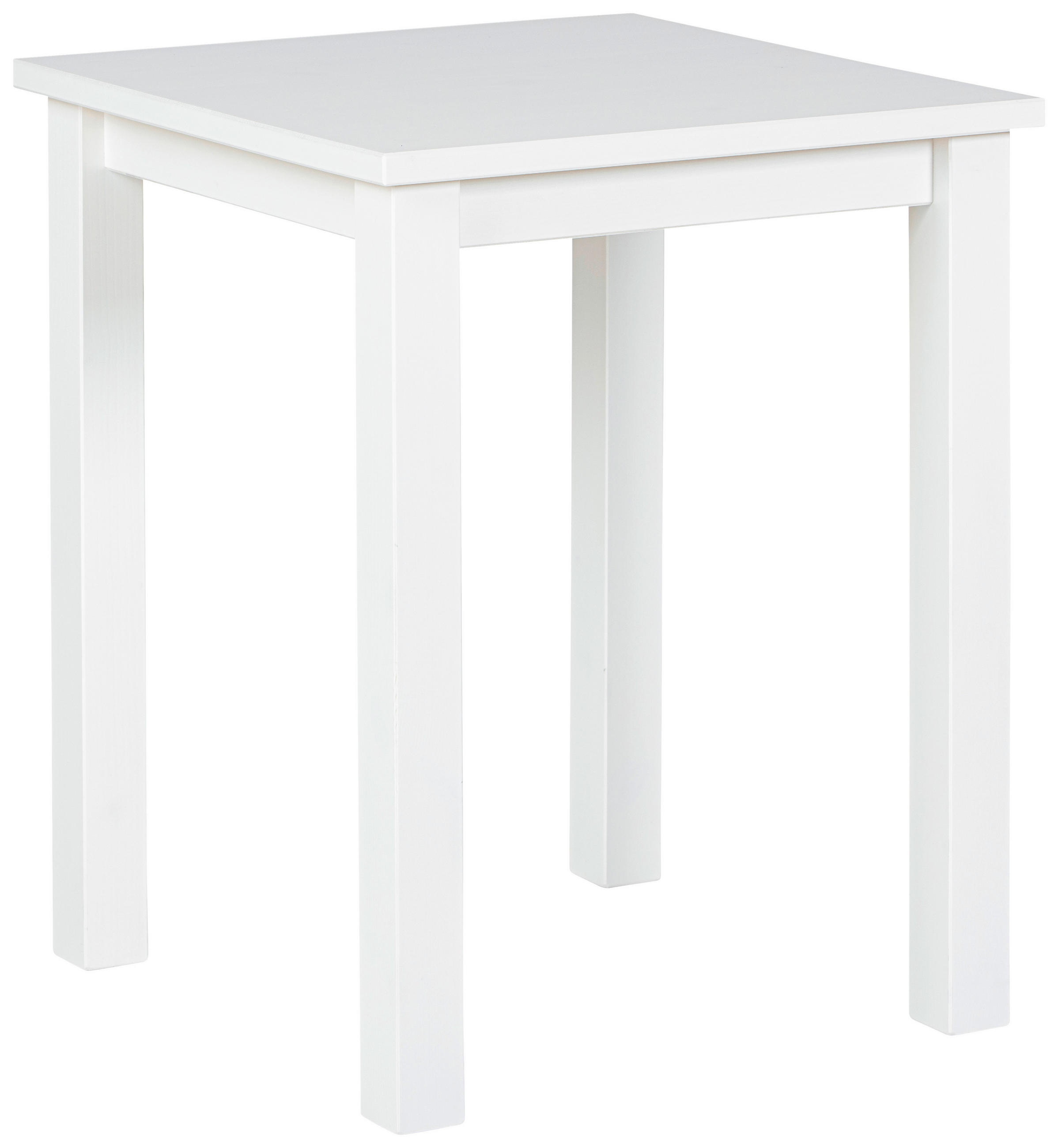 BEISTELLTISCH 45/45/55 cm Kiefer massiv Weiß quadratisch  - Weiß, Basics, Holz (45/45/55cm) - MID.YOU