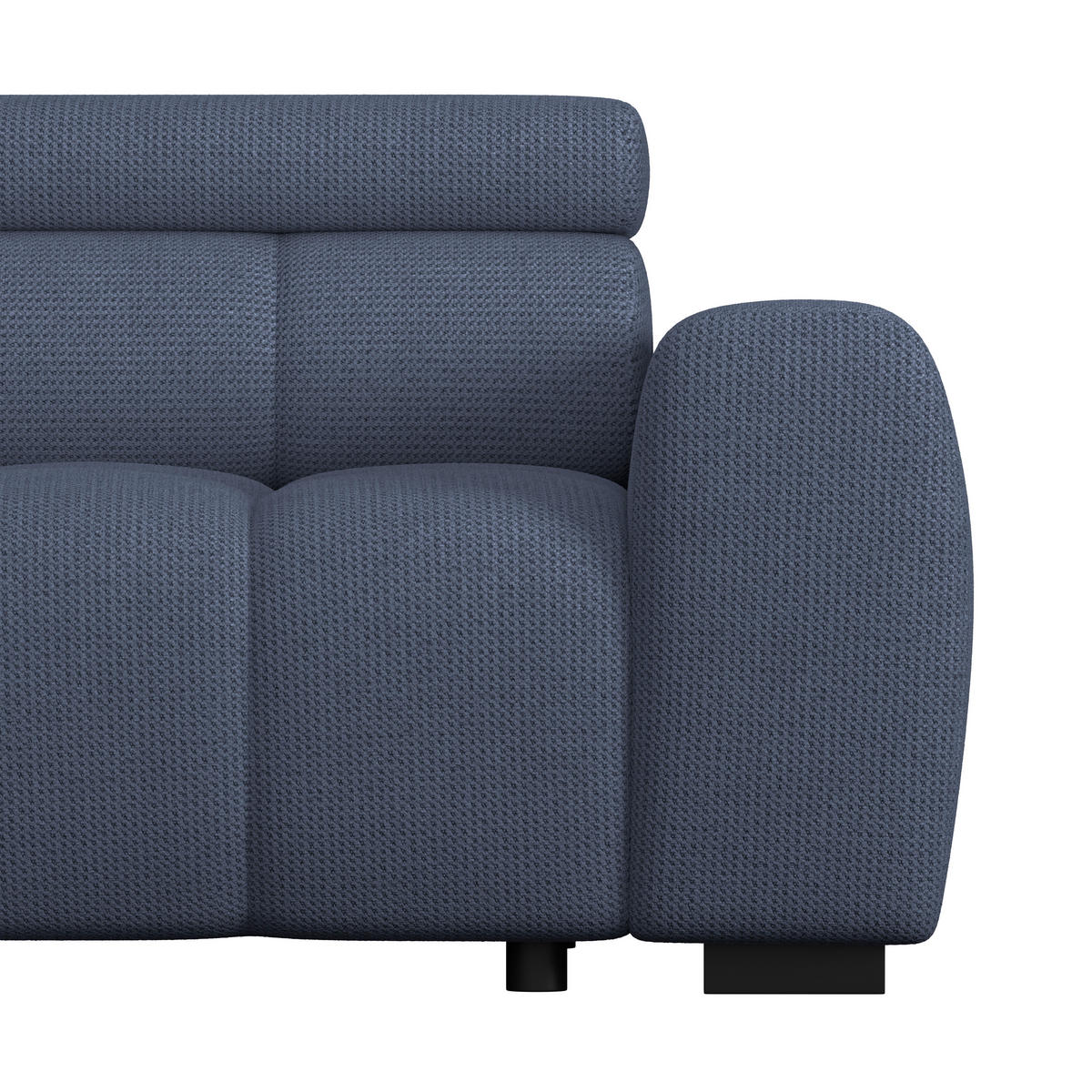 ECKSOFA Blau Webstoff  - Blau/Schwarz, Trend, Kunststoff/Textil (168/285cm) - Livetastic