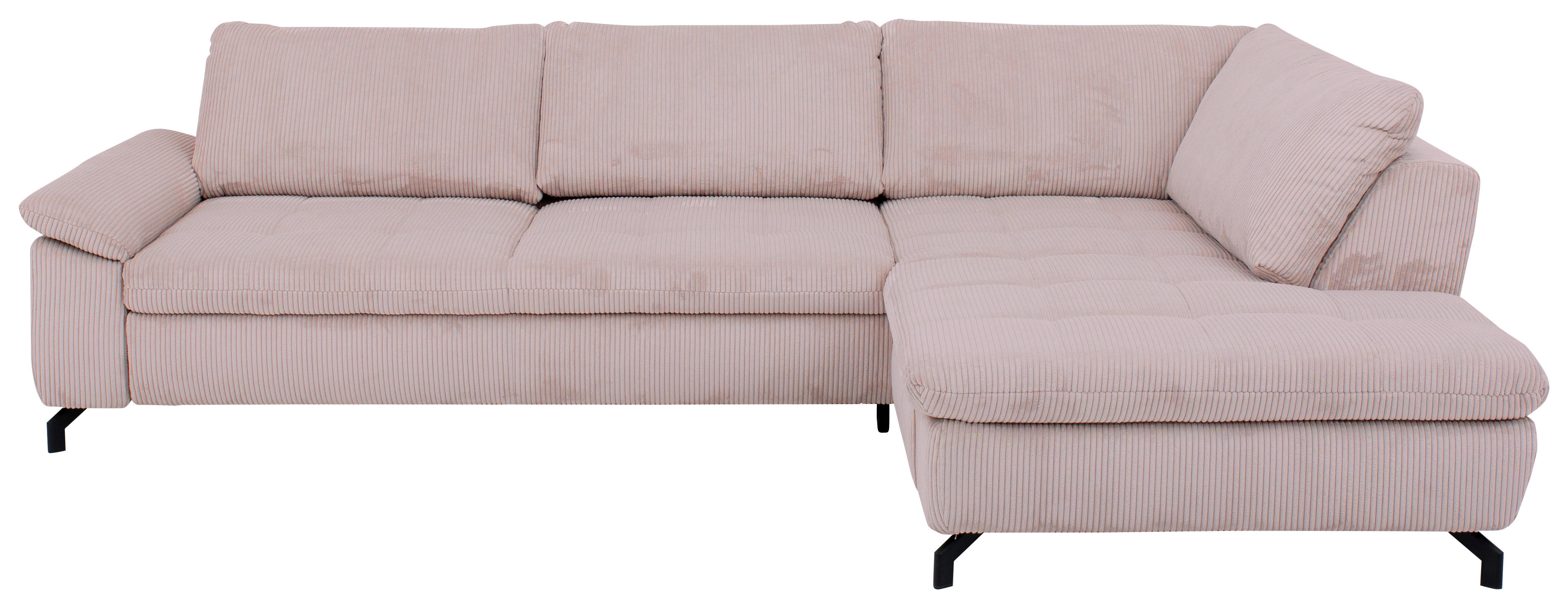 HÖRNSOFFA i manchester, velour gammelrosa  - svart/gammelrosa, Design, metall/textil (291/197cm) - Beldomo Style