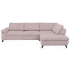ECKSOFA in Cord, Velours Altrosa  - Schwarz/Altrosa, Design, Textil/Metall (291/197cm) - Beldomo Style