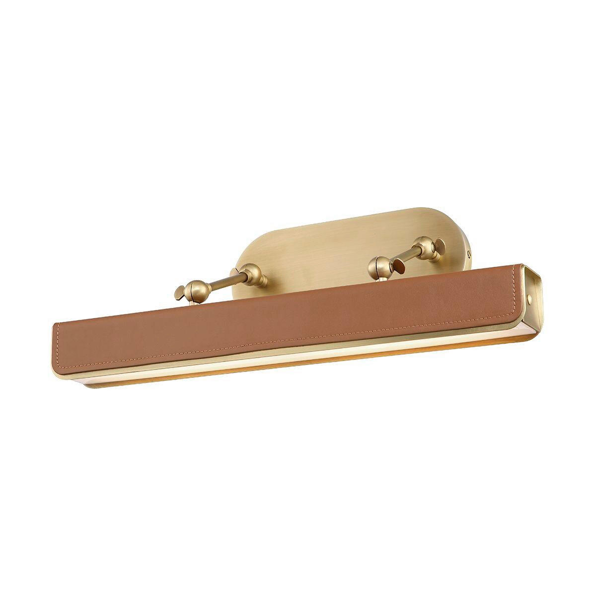 WANDLEUCHTE    - Messingfarben, KONVENTIONELL, Leder/Kunststoff (19,7/50,2/24,8cm) - Elstead Lighting