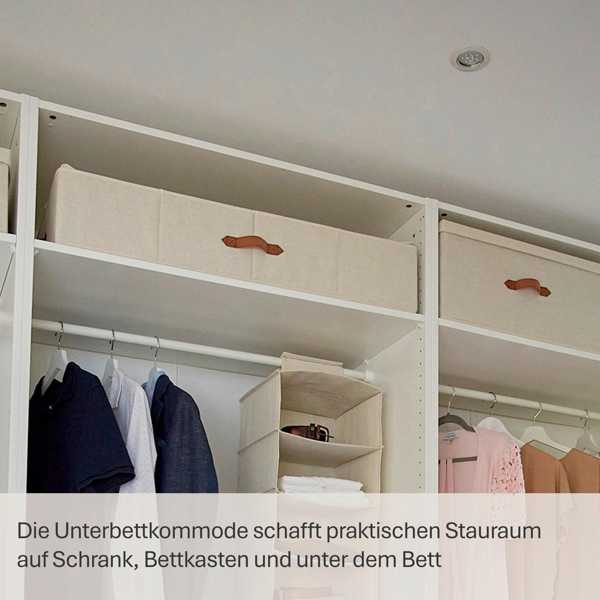 AUFBEWAHRUNGSBOX Premium  - Beige, Basics, Textil (90/45/18cm) - Store It