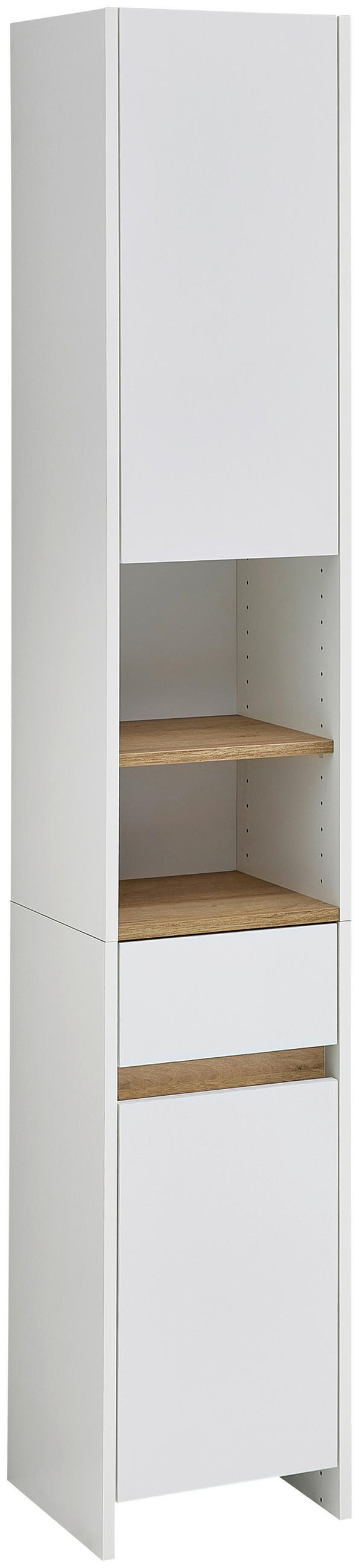 Xora Hochschrank Quickset 100 Weiß, Eiche 32.4x182.8x32.2 cm