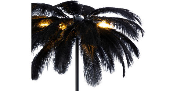 STEHLEUCHTE 55/160 cm    - Schwarz, Trend, Textil/Metall (55/160cm) - Novel