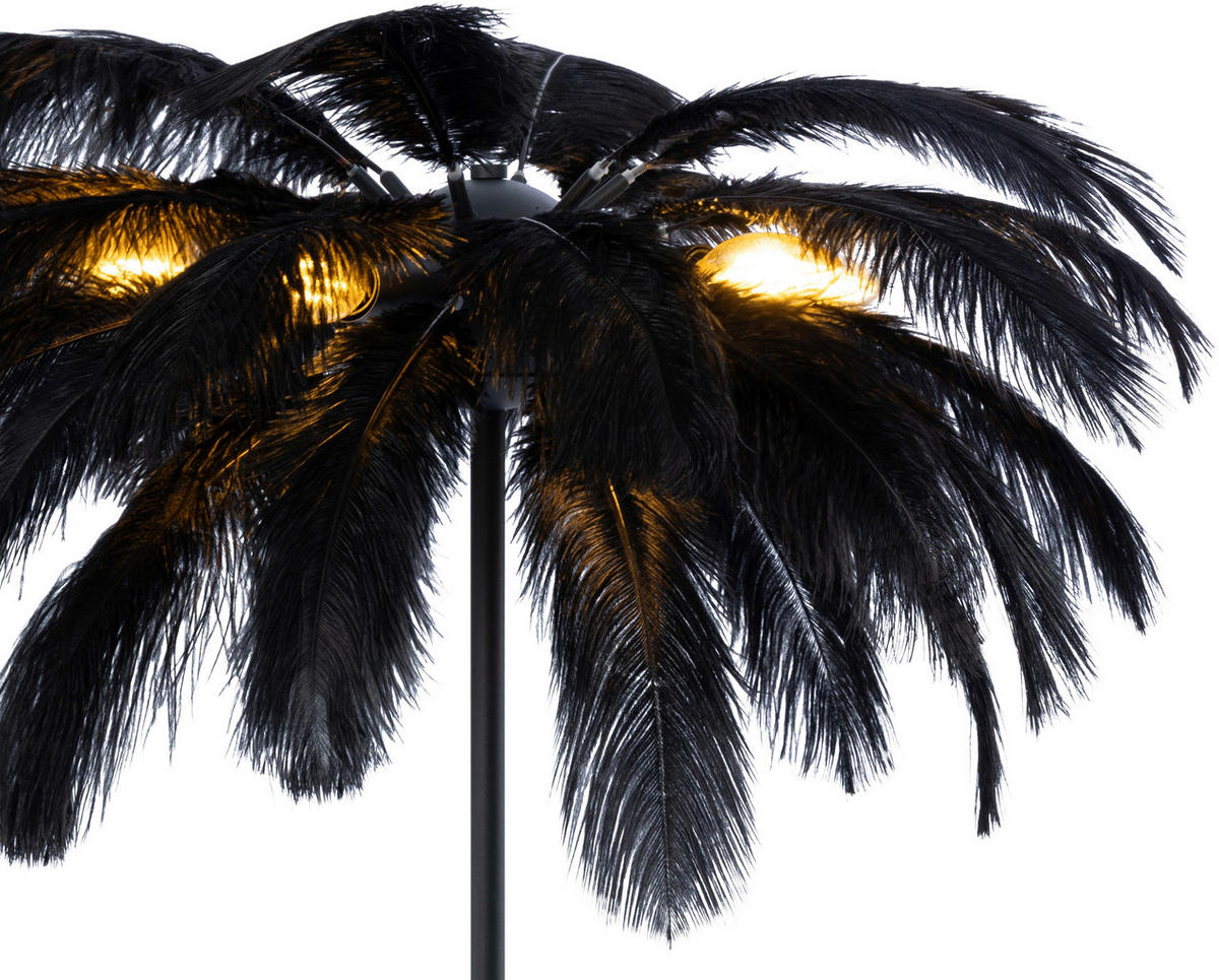 STEHLEUCHTE 55/160 cm    - Schwarz, Trend, Textil/Metall (55/160cm) - Novel