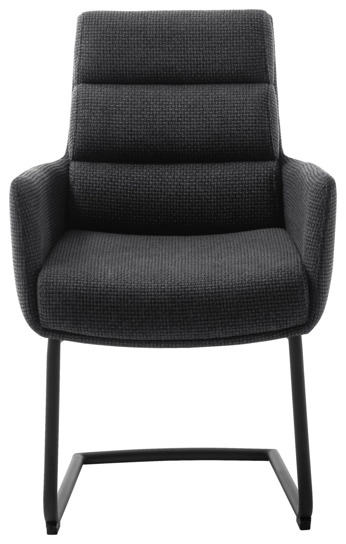 ARMLEHNSTUHL  in Stahl Webstoff  - Anthrazit/Schwarz, Design, Textil/Metall (61/90/64cm) - Dieter Knoll