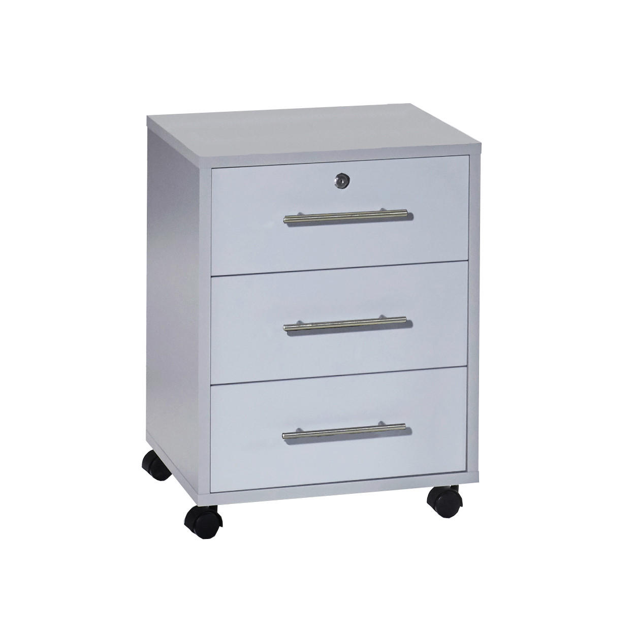 ROLLCONTAINER 44/58/40 cm  - Edelstahlfarben/Weiß, MODERN, Holzwerkstoff/Kunststoff (44/58/40cm) - MID.YOU