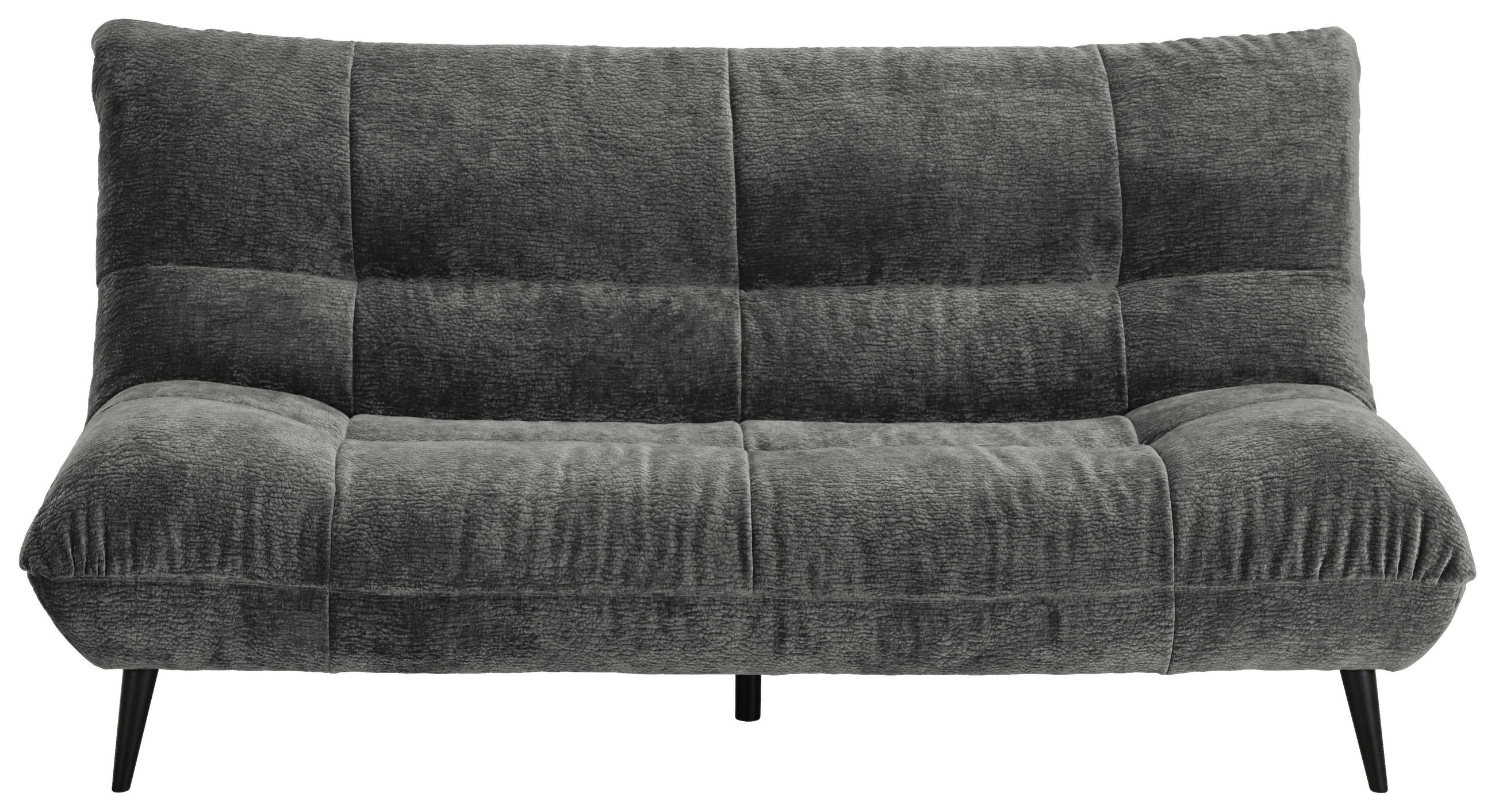 2-SITZER-SOFA  in Mikrofaser Anthrazit  - Anthrazit/Schwarz, KONVENTIONELL, Textil/Metall (198/100/101cm) - Hom`in