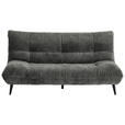 2-SITZER-SOFA  in Mikrofaser Anthrazit  - Anthrazit/Schwarz, KONVENTIONELL, Textil/Metall (198/100/101cm) - Hom`in