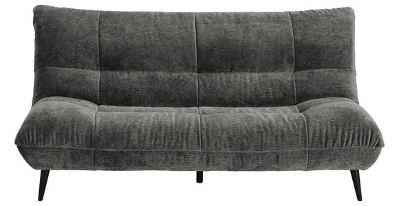 2-SITZER-SOFA  in Mikrofaser Anthrazit  - Anthrazit/Schwarz, KONVENTIONELL, Textil/Metall (198/100/101cm) - Hom`in