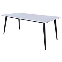 ESSTISCH rechteckig Schwarz, Weiß  - Schwarz/Weiß, Design, Kunststoff/Metall (195/90/76cm) - Livetastic