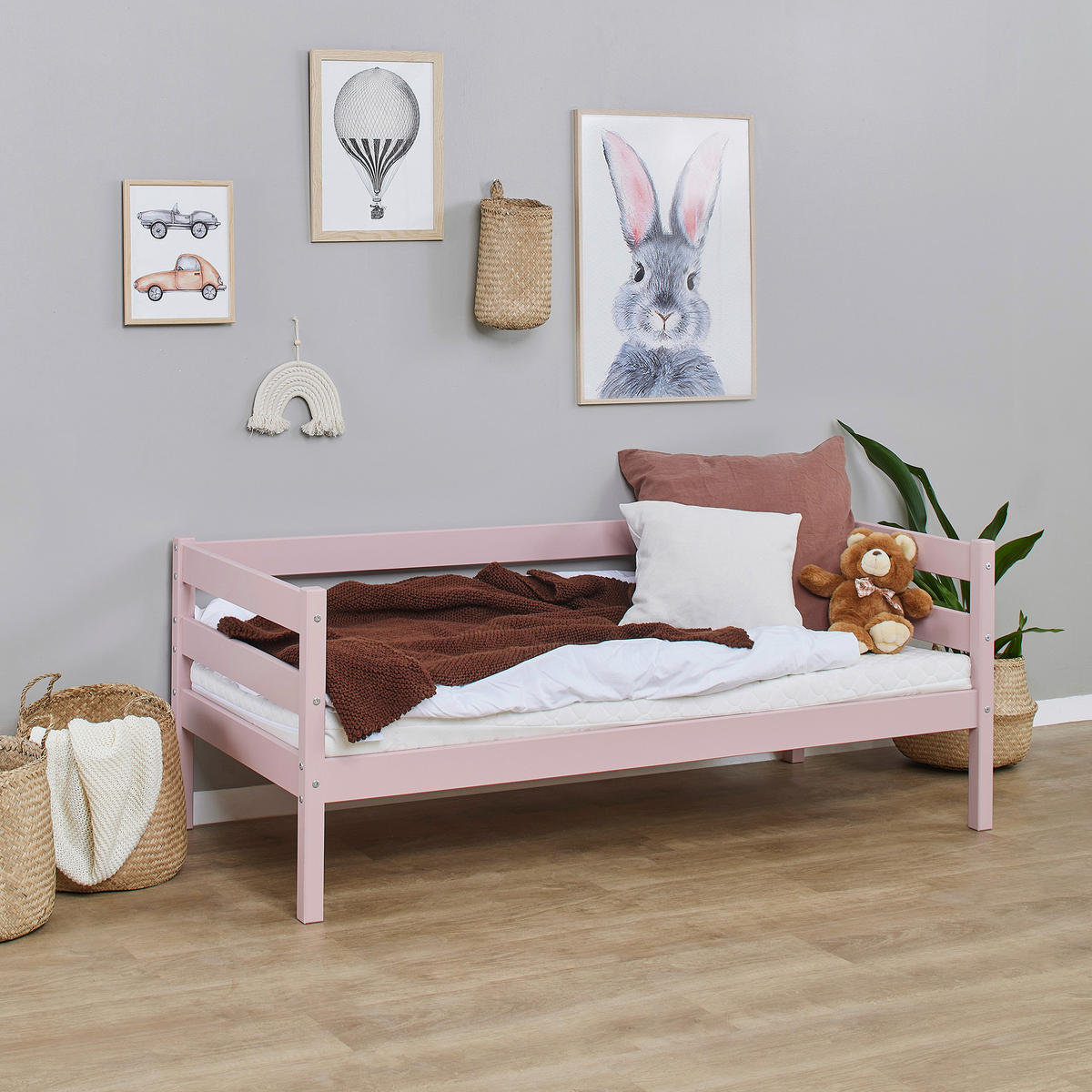KINDER-/JUNIORBETT - Rosa, MODERN, Holz (70/160cm) - MID.YOU