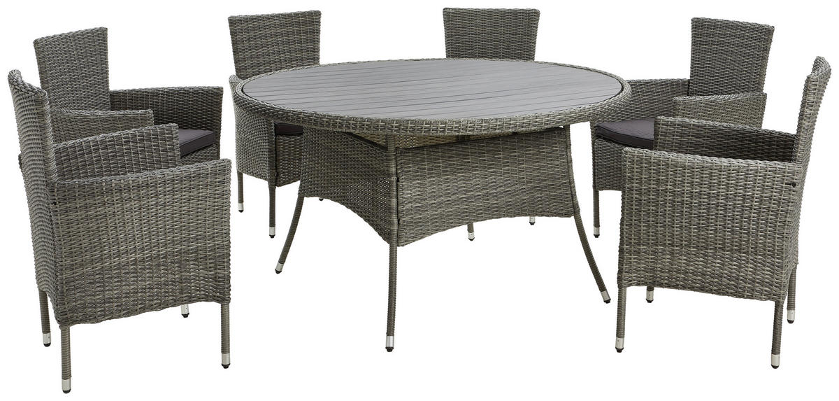 ZOSTAVA ZÁHRADNÉHO NÁBYTKU kov, plast - čierna/sivá, Modern, kov/plast (140/74/58cm) - Ambia Garden