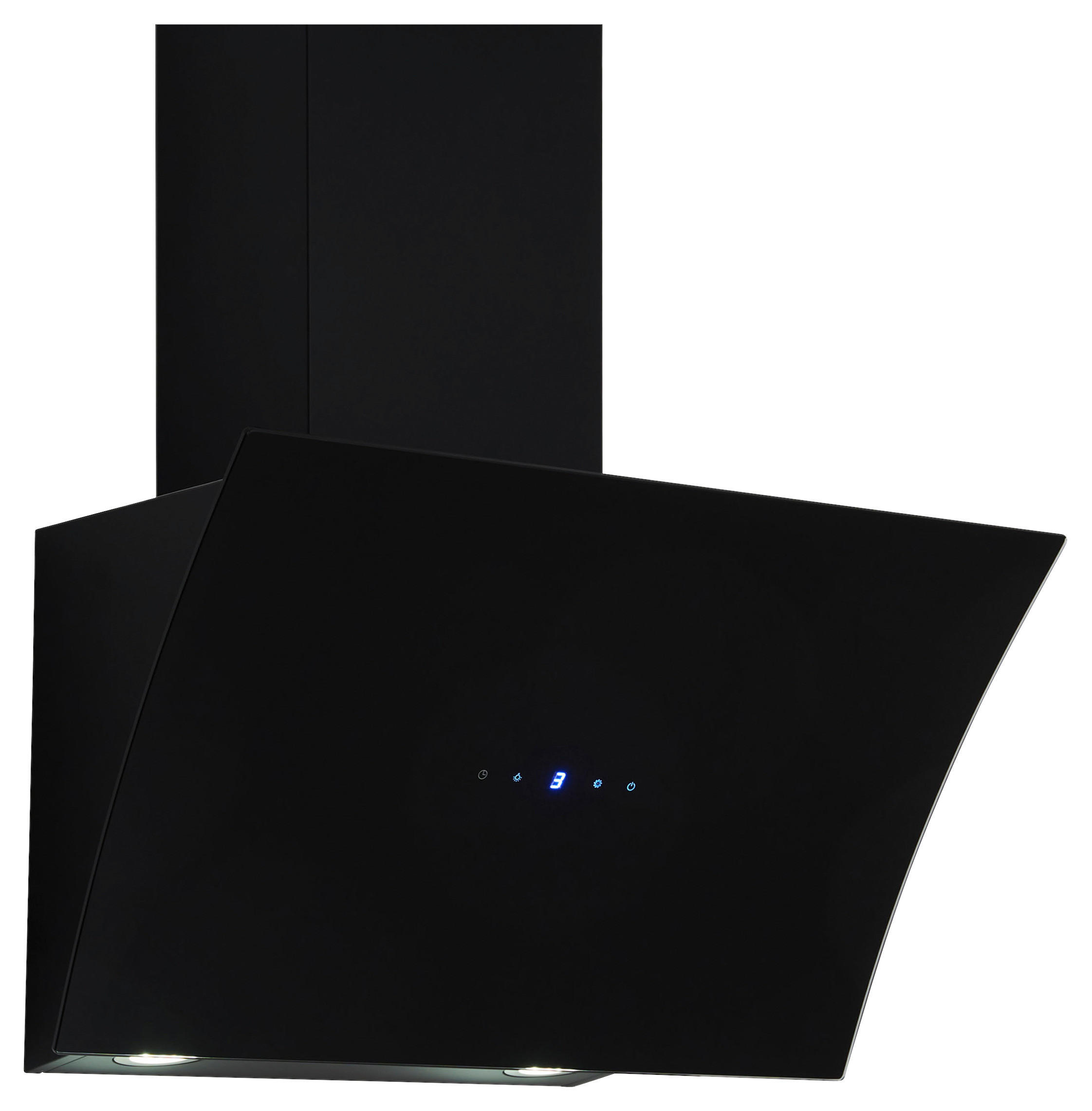 DUNSTABZUGSHAUBE CH55060SA++  - Schwarz, Trend, Glas/Metall (60/80,5-118,5/40,2cm) - Respekta