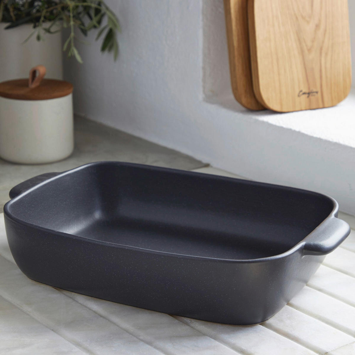 AUFLAUFFORM Keramik Feinsteinzeug  - Anthrazit, Basics, Keramik (49/32/9cm) - Costa Nova