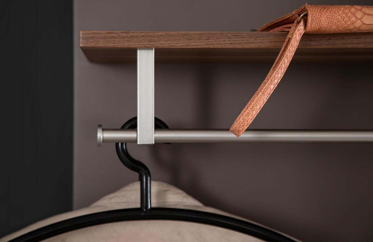 GARDEROBE  in 240/198/29 cm  - Graubraun/Nussbaumfarben, Design, Holzwerkstoff (240/198/29cm) - Moderano