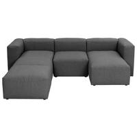 WOHNLANDSCHAFT  in Flachgewebe Anthrazit  - Anthrazit, Design, Kunststoff/Textil (235/275/160cm) - Max Winzer