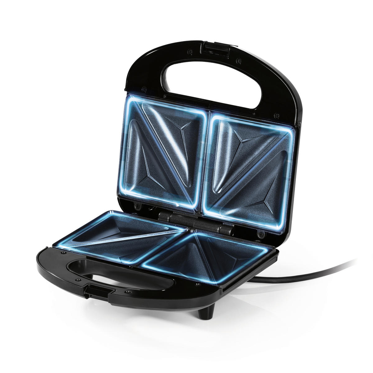 SANDWICHTOASTER GOURMETmaxx  - Schwarz, Basics, Kunststoff/Metall (21,4/21,3/8,8cm)