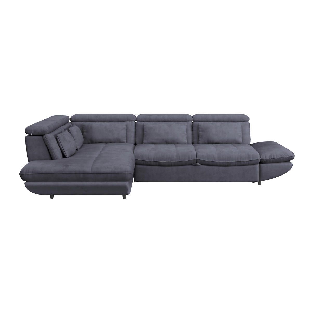 WOHNLANDSCHAFT in Mikrofaser Dunkelblau  - Schwarz/Dunkelblau, Modern, Kunststoff/Textil (311/233cm) - MID.YOU
