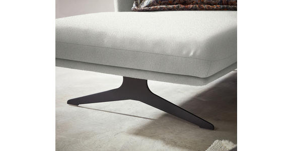 ECKSOFA in Flachgewebe Weiß 152/259 cm - Schwarz/Weiß, Design, Textil/Metall (152/259cm) - Dieter Knoll